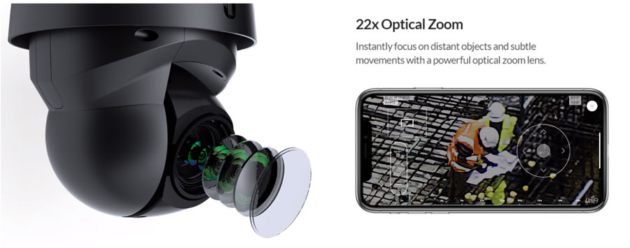22x Optical Zoom Instantly focus on distant objects and subtle movements with a powerful optical zoom lens.