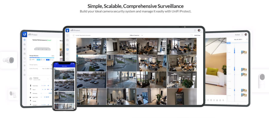 Simple, Scalable, Comprehensive Surveillance - Build your ideal camera security system and manage it easily with UniFi Protect.