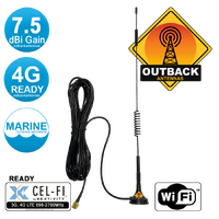 Magnetic Omni Antenna Vehicle Wideband Outdoor Cellular. The "WHIP SNAKE", Cel-Fi Ready, 3G, 4G/LTE  & WiFi 698-2700MHz
