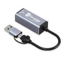 USB + Type-C to RJ45 Network Ethernet Adapter 100/1000mbps plug and play by Fibreshop