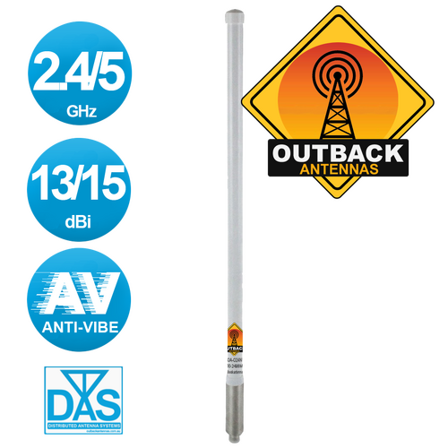 Omni Antenna 360° Dual Band 2.4GHz / 5GHz 13/15dBi Anti-Vibration (AV) with N-Type Female Connector