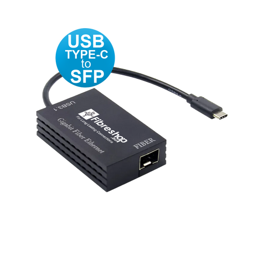 Fiber Optic Adapter (1000/100/10 Mbps) USB 3.1 to SFP Fiber Optic Converter Network Adapter