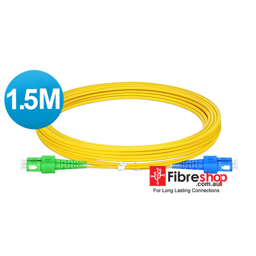 Fiber Patch Cord, SC/UPC-SC/APC, SM  OS2 9/125, Duplex,2.0mm, PVC Jacket,1.5M