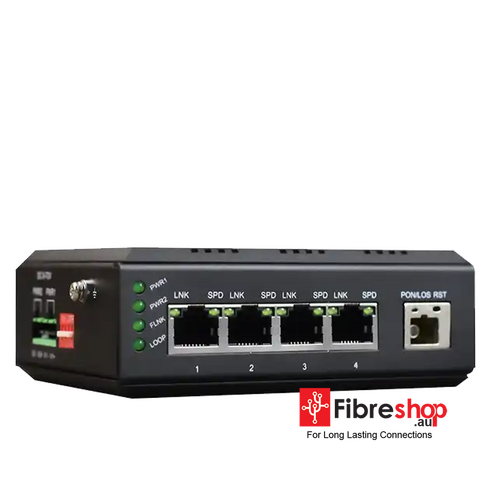 Mini Industrial XPON ONT 4 Port GE EPON GPON ONU With POE Function